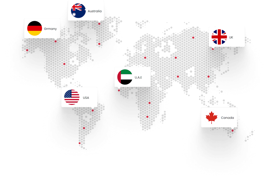 World map contact locations